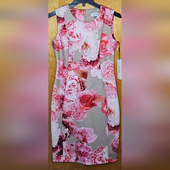 Calvin Klein Dresses & Skirts - Calvin Klein Floral zipper sleeveless dress 8p NWT